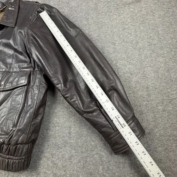 VTG. Nimbus Gant Leather Jacket Men 42 Brown Bomber Flight Heritage Retro RARE